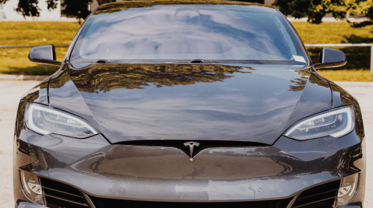 Grey Tesla Model S clean front view